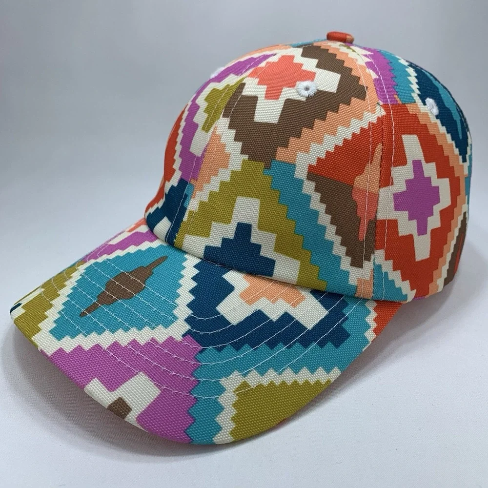 Vera Bradley Hacienda Diamonds Hat Lighten Up Stretch Fit Baseball Cap